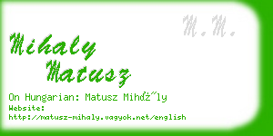 mihaly matusz business card